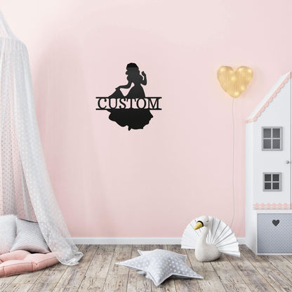 Princess Snow White Personalized Name Metal Art Wall Sign - Mallard Moon Gift Shop