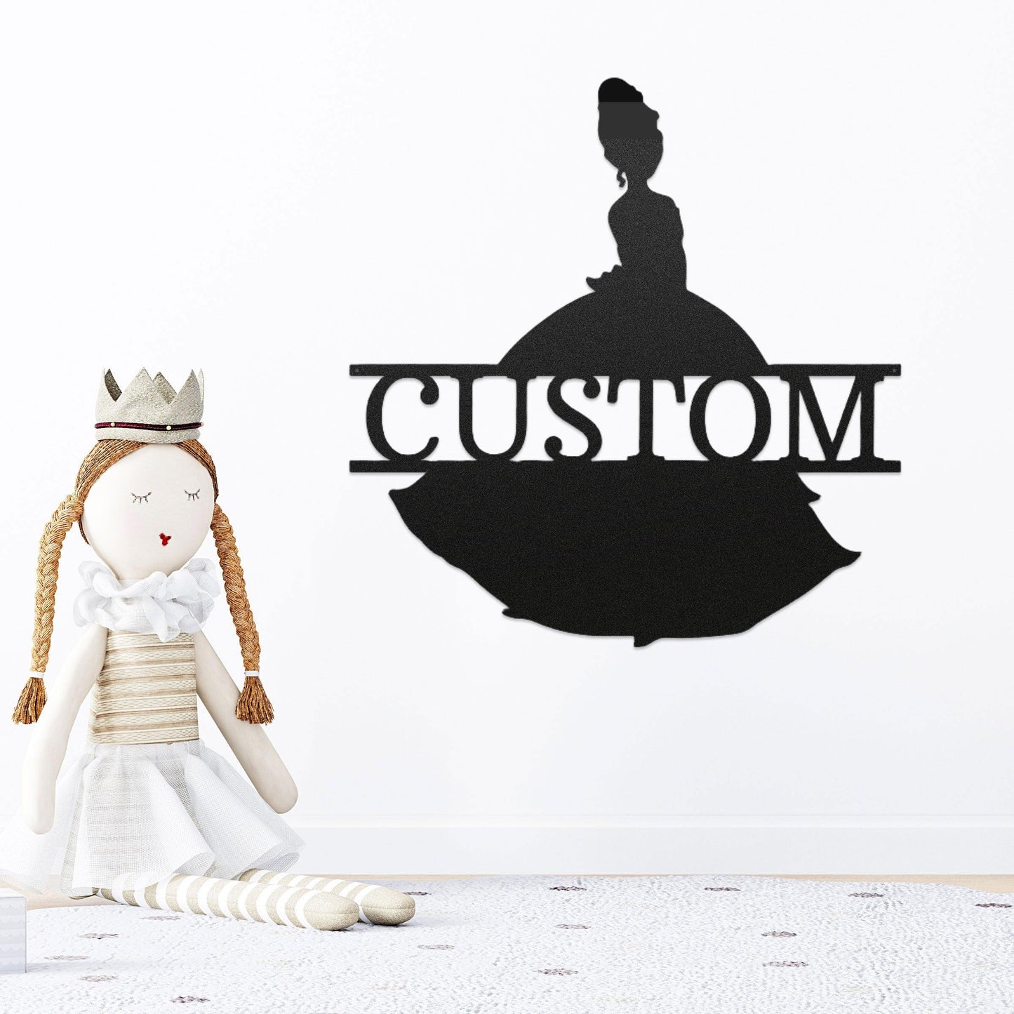 Princess Tiana Personalized Name Metal Art Wall Sign - Mallard Moon Gift Shop