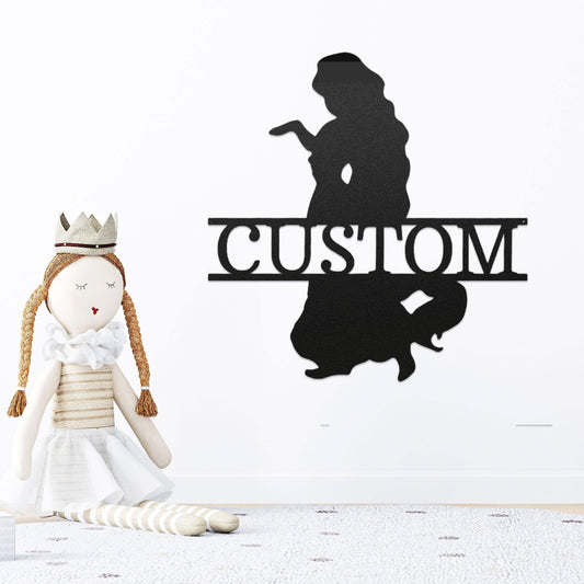 Princess Rapunzel Personalized Name Metal Art Wall Sign - Mallard Moon Gift Shop