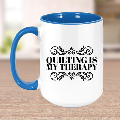 Quilting is My Therapy Ceramic Coffee Mug Travel Mug Gift for Quilter - Mallard Moon Gift Shop