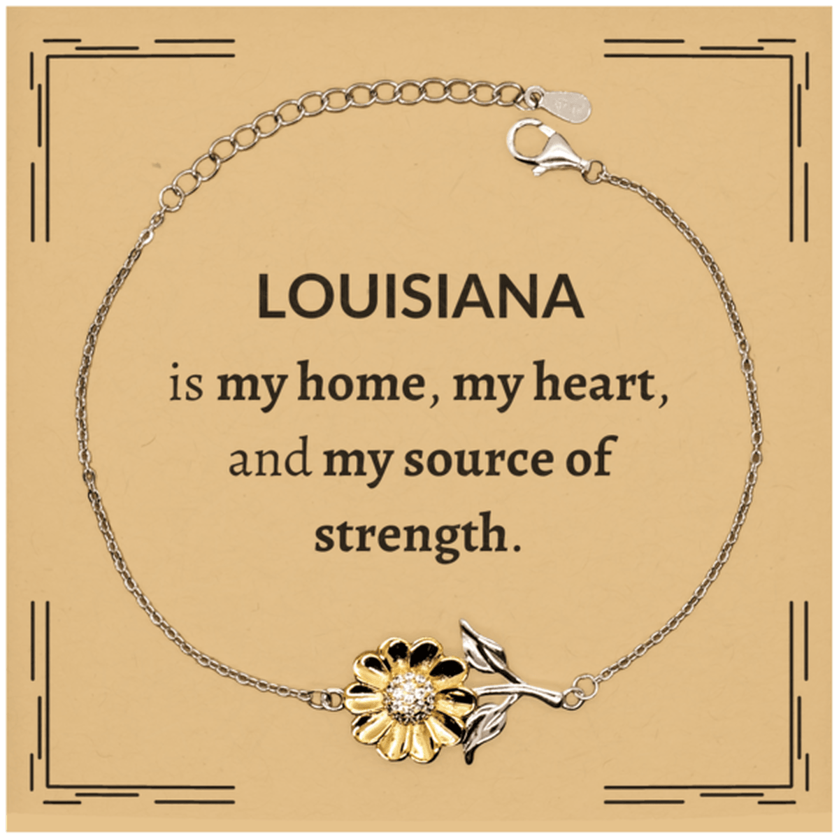 Louisiana is my Home Gifts, Amazing Louisiana Birthday, Christmas Sunflower Bracelet For People from Louisiana, Men, Women, Friends - Mallard Moon Gift Shop