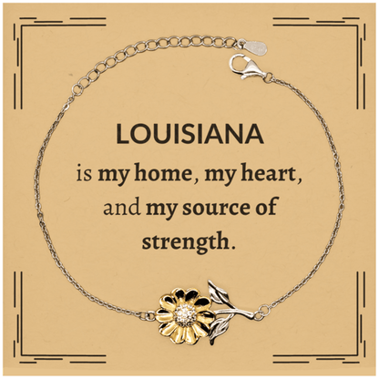 Louisiana is my Home Gifts, Amazing Louisiana Birthday, Christmas Sunflower Bracelet For People from Louisiana, Men, Women, Friends - Mallard Moon Gift Shop