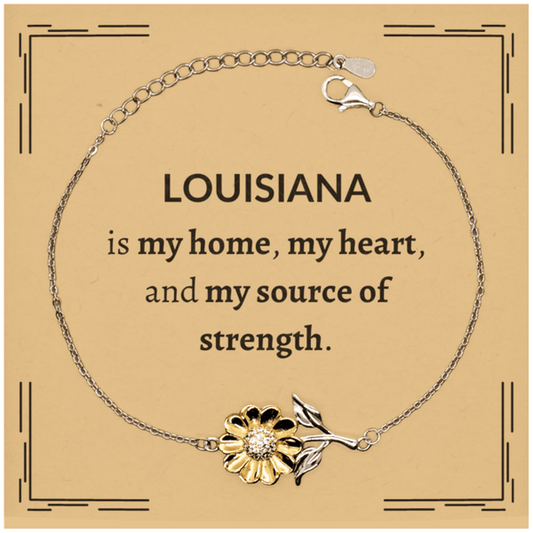 Louisiana is my Home Gifts, Amazing Louisiana Birthday, Christmas Sunflower Bracelet For People from Louisiana, Men, Women, Friends - Mallard Moon Gift Shop