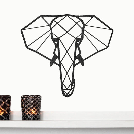 Geometric Elephant Indoor Outdoor Steel Wall Sign - Mallard Moon Gift Shop