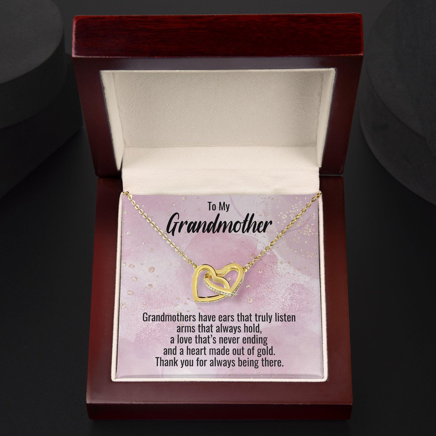 Grandmother Gift Interlocking Heart Pendant Necklace - Mallard Moon Gift Shop