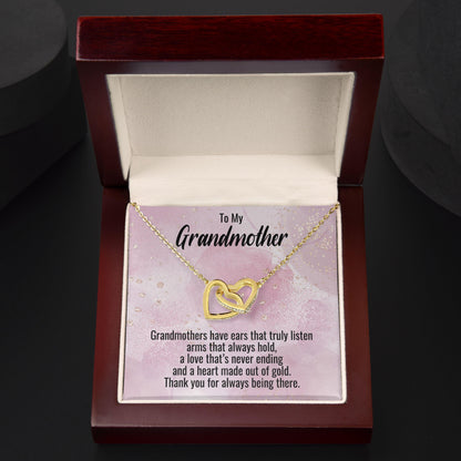 Grandmother Gift Interlocking Heart Pendant Necklace - Mallard Moon Gift Shop