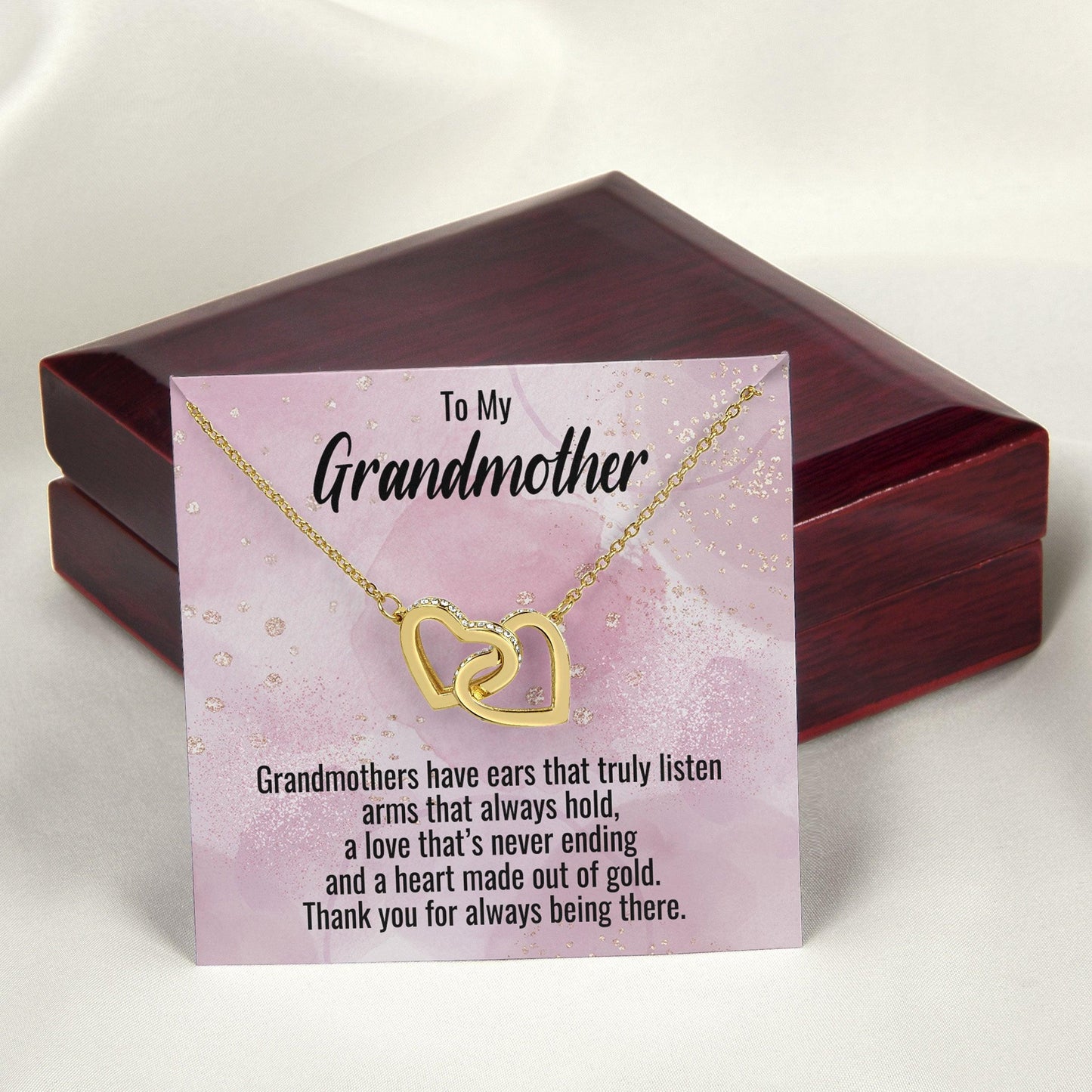 Grandmother Gift Interlocking Heart Pendant Necklace - Mallard Moon Gift Shop