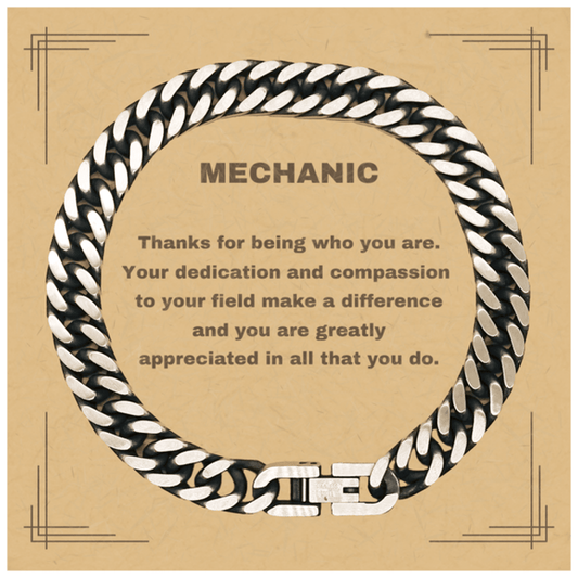 Mechanic Cuban Chain Link Bracelet - Thanks for being who you are - Birthday Christmas Jewelry Gifts Coworkers Colleague Boss - Mallard Moon Gift Shop