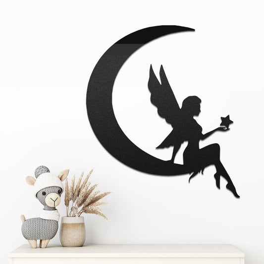 Fairy Moon Metal Art Wall Sign - Mallard Moon Gift Shop