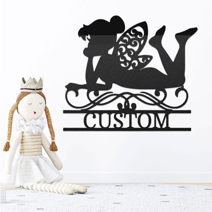 Tinkerbell Fairy Dreams Custom Name Metal Art Wall Sign - Mallard Moon Gift Shop