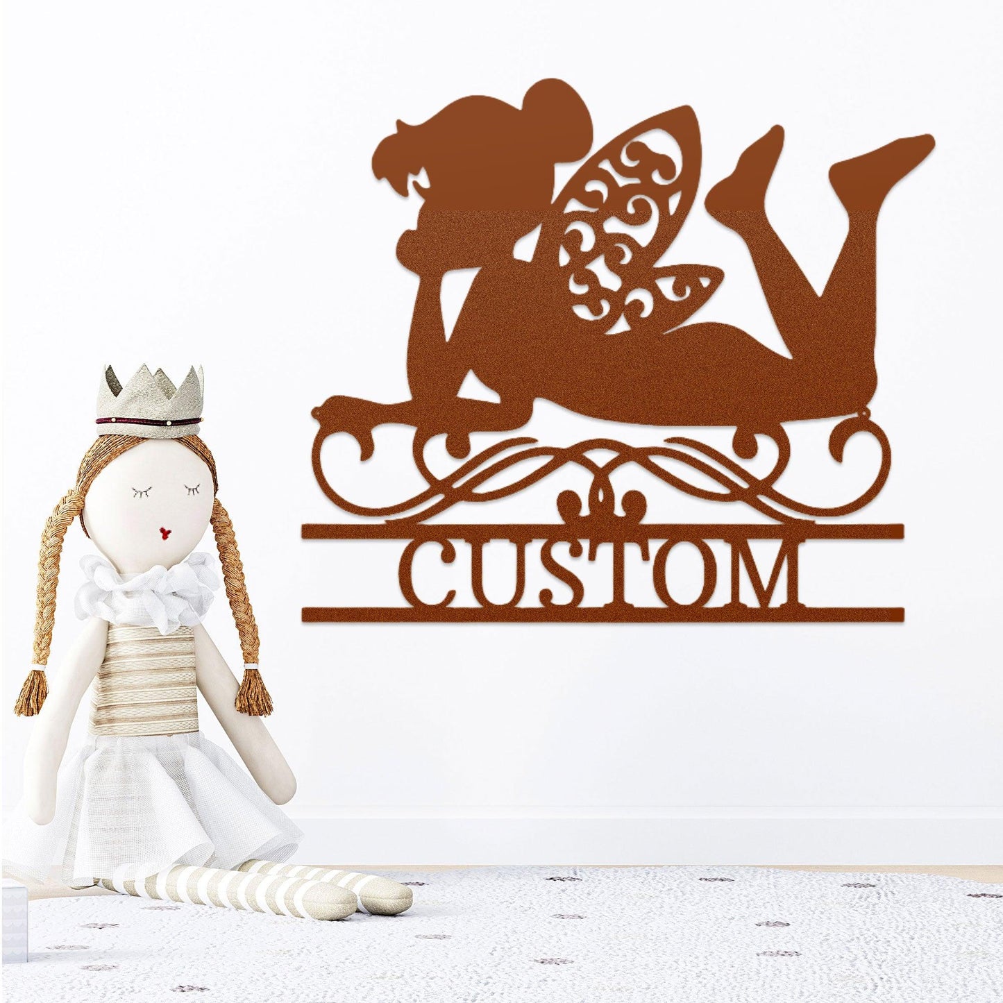 Tinkerbell Fairy Dreams Custom Name Metal Art Wall Sign - Mallard Moon Gift Shop