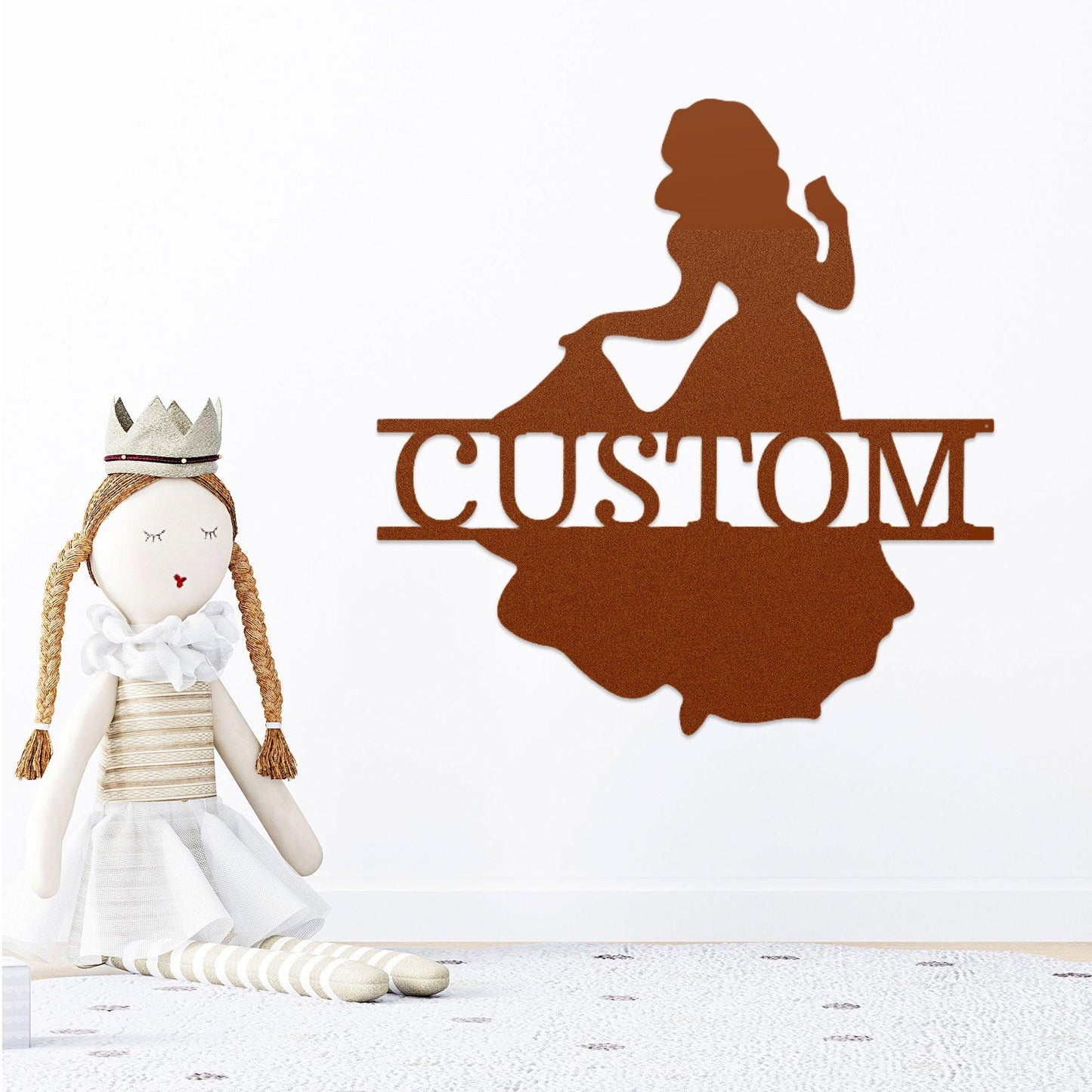 Princess Snow White Personalized Name Metal Art Wall Sign - Mallard Moon Gift Shop