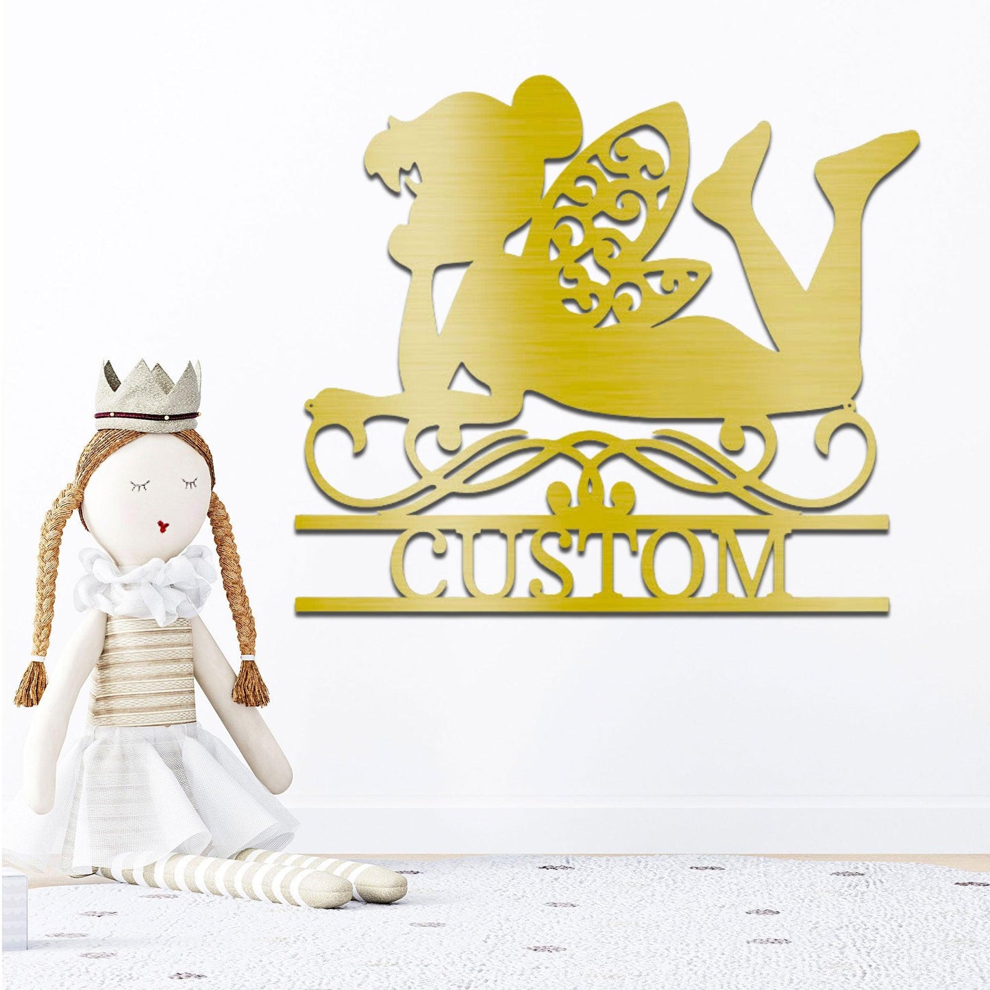 Tinkerbell Fairy Dreams Custom Name Metal Art Wall Sign - Mallard Moon Gift Shop