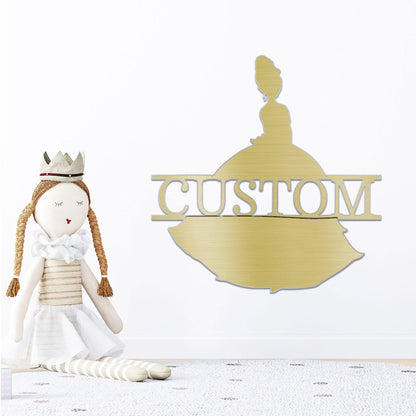 Princess Tiana Personalized Name Metal Art Wall Sign - Mallard Moon Gift Shop