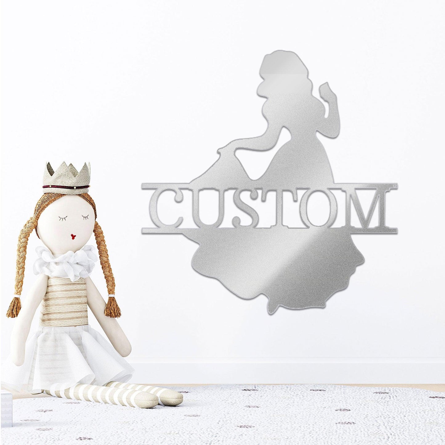 Princess Snow White Personalized Name Metal Art Wall Sign - Mallard Moon Gift Shop