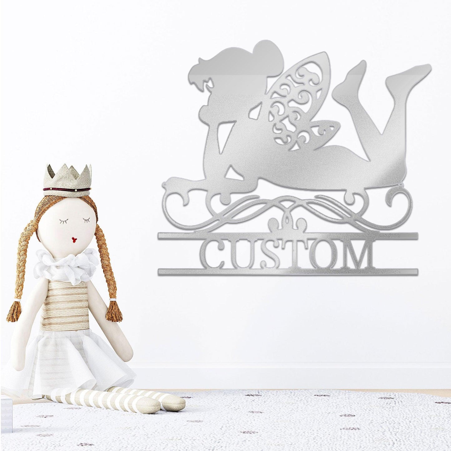 Tinkerbell Fairy Dreams Custom Name Metal Art Wall Sign - Mallard Moon Gift Shop