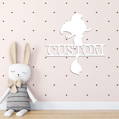 Princess Ariel Custom Name Metal Art Wall Sign - Mallard Moon Gift Shop