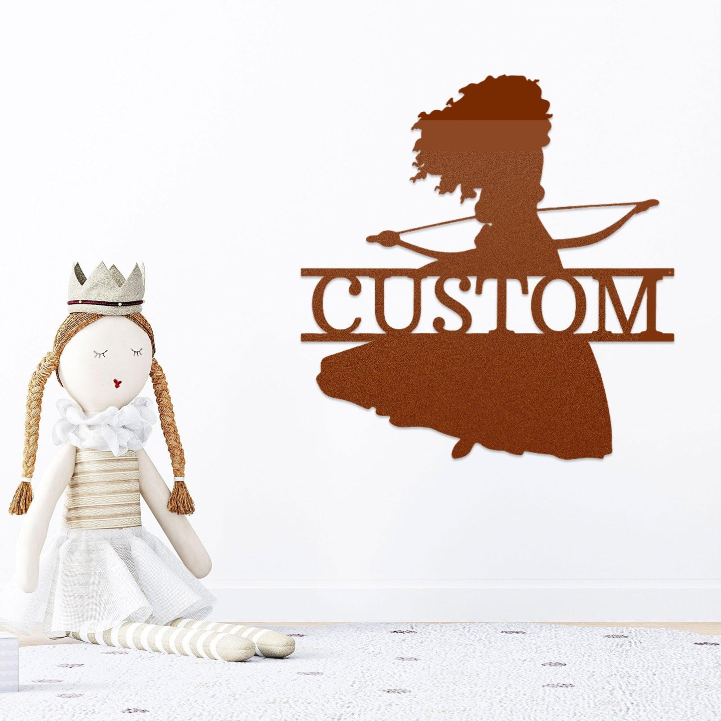 Princess Merida Personalized Name Metal Art Wall Sign - Mallard Moon Gift Shop