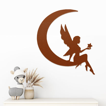 Fairy Moon Metal Art Wall Sign - Mallard Moon Gift Shop