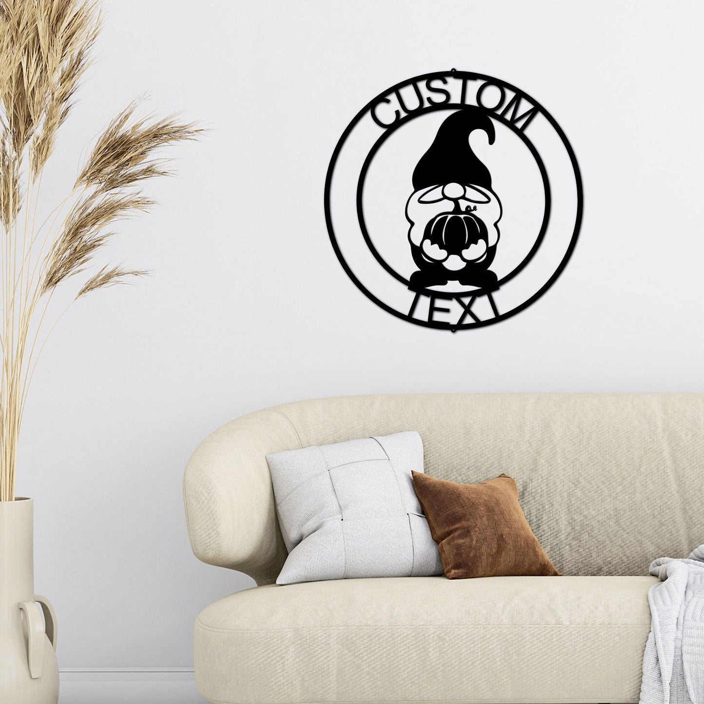 Thanksgiving Gnome Custom Name Metal Art Wall Sign Home Decor - Mallard Moon Gift Shop