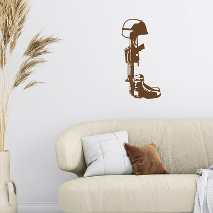 Fallen Soldier Memorial Metal Art Wall Sign - Mallard Moon Gift Shop