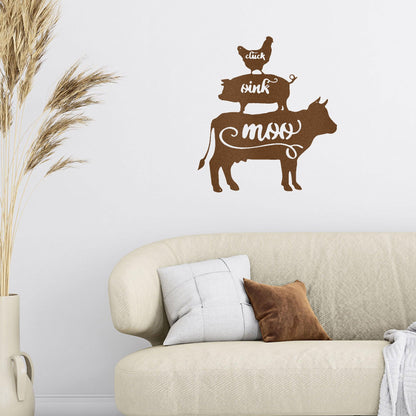 Farm Animals Indoor Outdoor Steel Wall Sign Rustic Farmhouse Home Decor - Mallard Moon Gift Shop