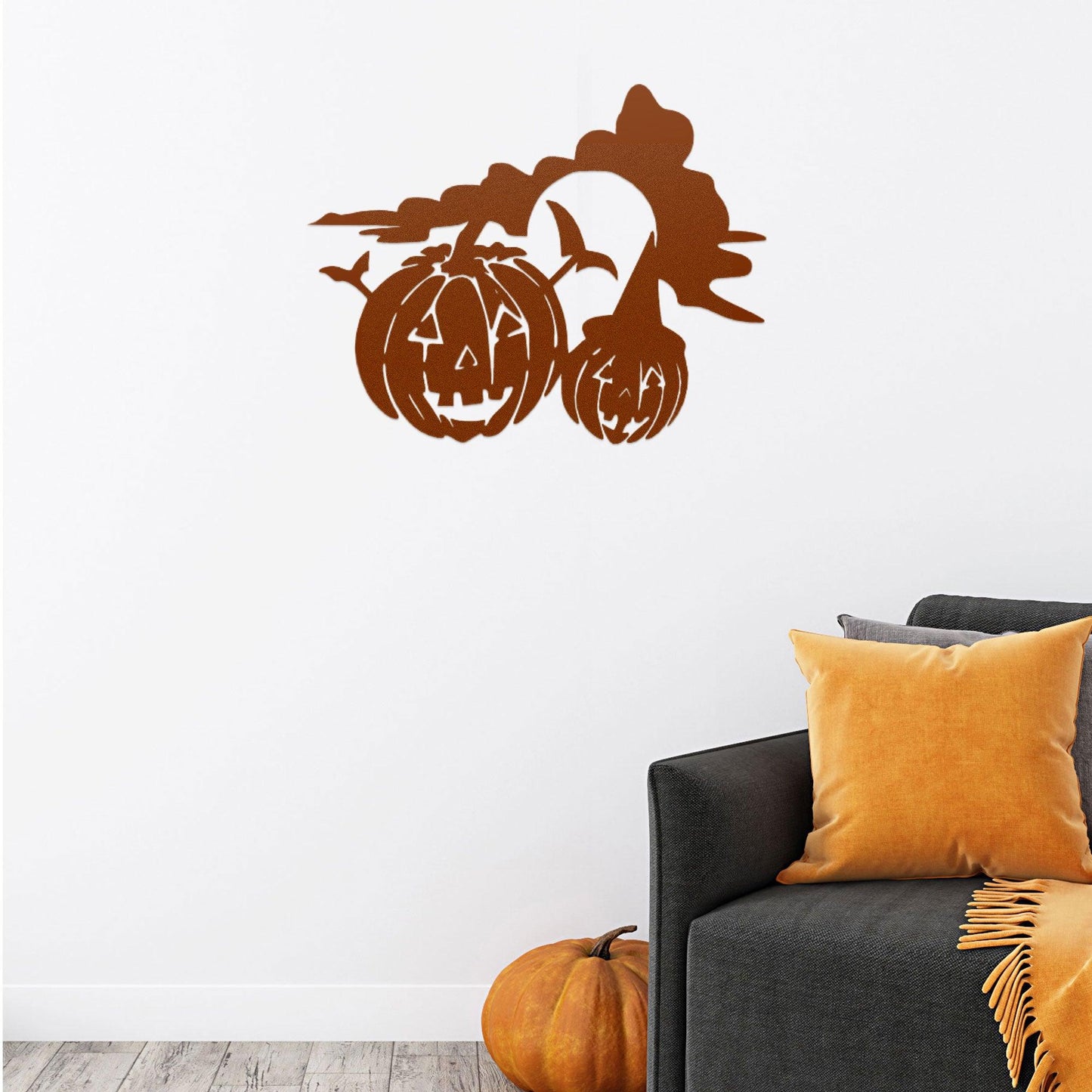 Spooky Halloween Pumpkins Metal Wall Art Sign - Mallard Moon Gift Shop