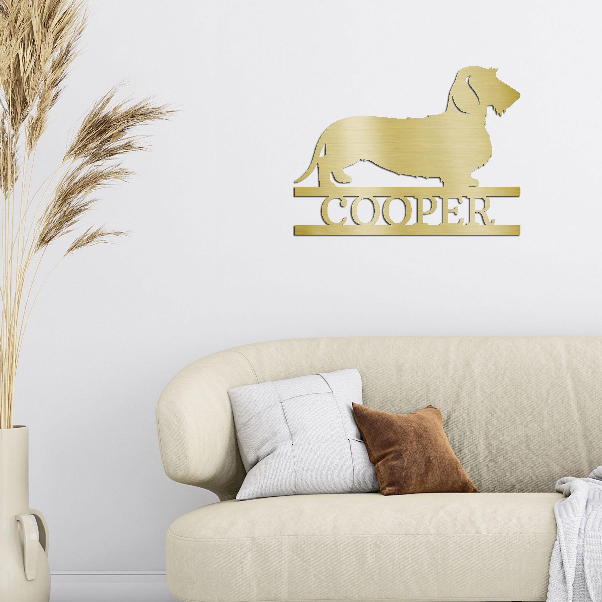 Dachshund Wire Haired Custom Name Metal Wall Sign - Mallard Moon Gift Shop