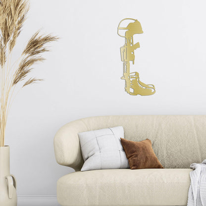 Fallen Soldier Memorial Metal Art Wall Sign - Mallard Moon Gift Shop