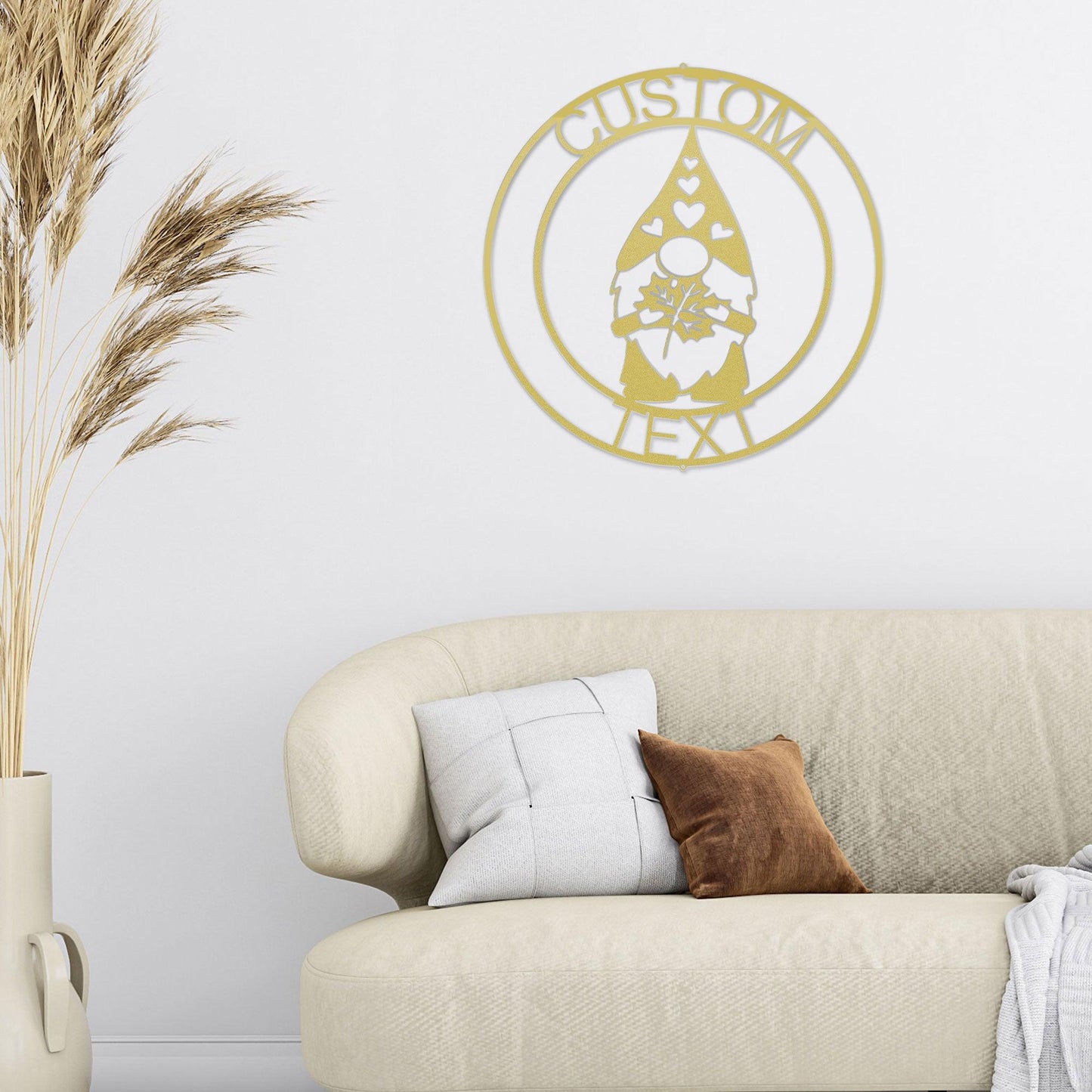 Fall Gnome Custom Name Metal Art Wall Sign Home Decor - Mallard Moon Gift Shop