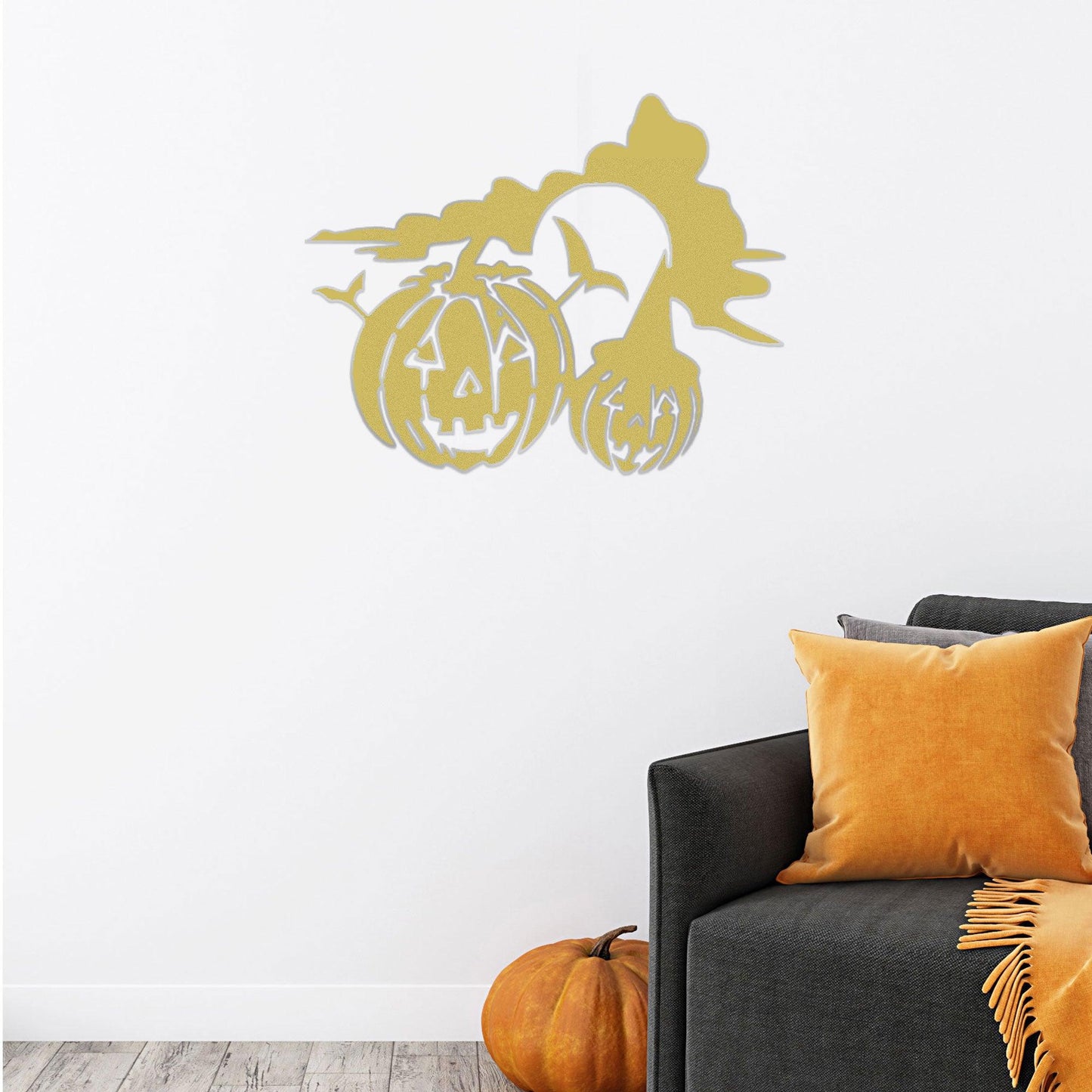 Spooky Halloween Pumpkins Metal Wall Art Sign - Mallard Moon Gift Shop