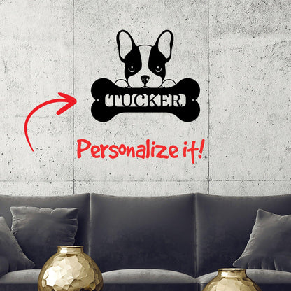 French Bulldog Custom Name Metal Art Wall Sign - Mallard Moon Gift Shop
