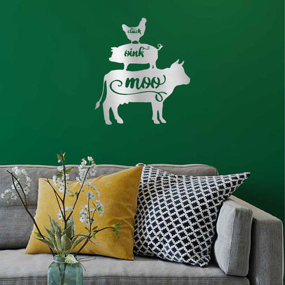 Farm Animals Indoor Outdoor Steel Wall Sign Rustic Farmhouse Home Decor - Mallard Moon Gift Shop