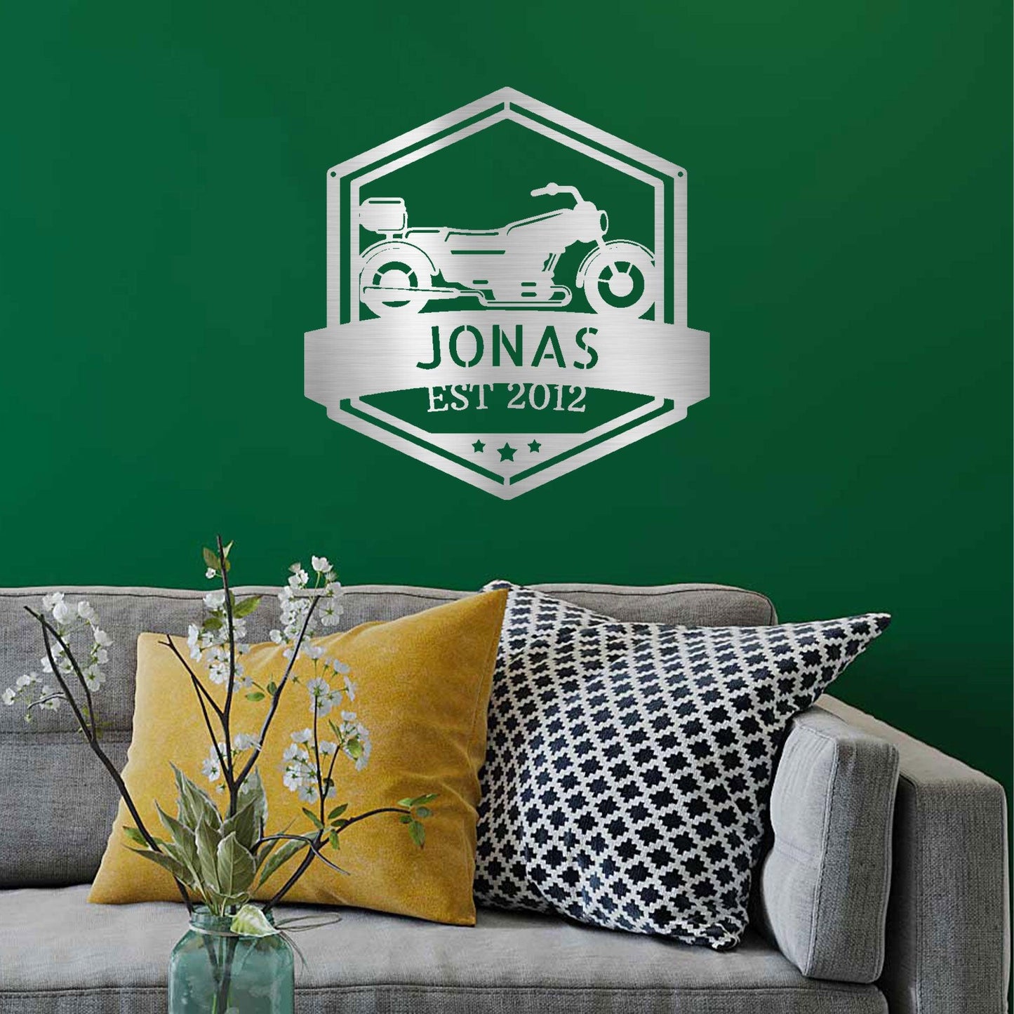 Motorcycle Custom Name Metal Wall Art Sign - Mallard Moon Gift Shop