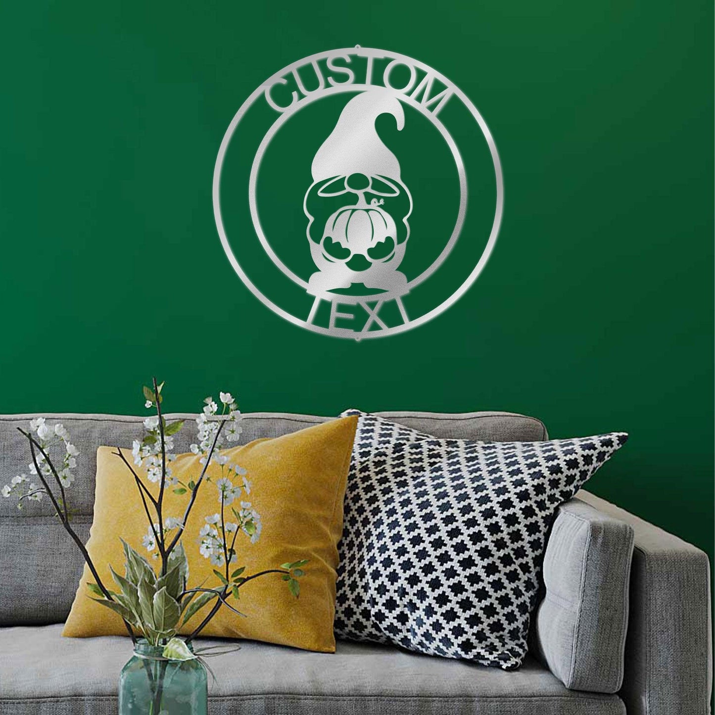 Thanksgiving Gnome Custom Name Metal Art Wall Sign Home Decor - Mallard Moon Gift Shop