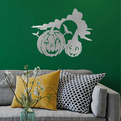 Spooky Halloween Pumpkins Metal Wall Art Sign - Mallard Moon Gift Shop