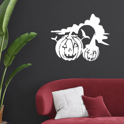 Spooky Halloween Pumpkins Metal Wall Art Sign - Mallard Moon Gift Shop