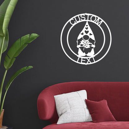 Fall Gnome Custom Name Metal Art Wall Sign Home Decor - Mallard Moon Gift Shop