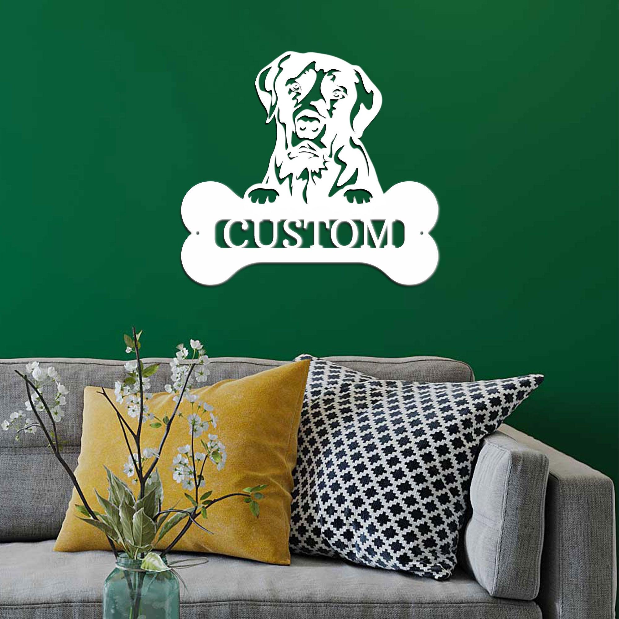 Labrador Retriever Dog Custom Name Metal Art Wall Sign - Mallard Moon Gift Shop