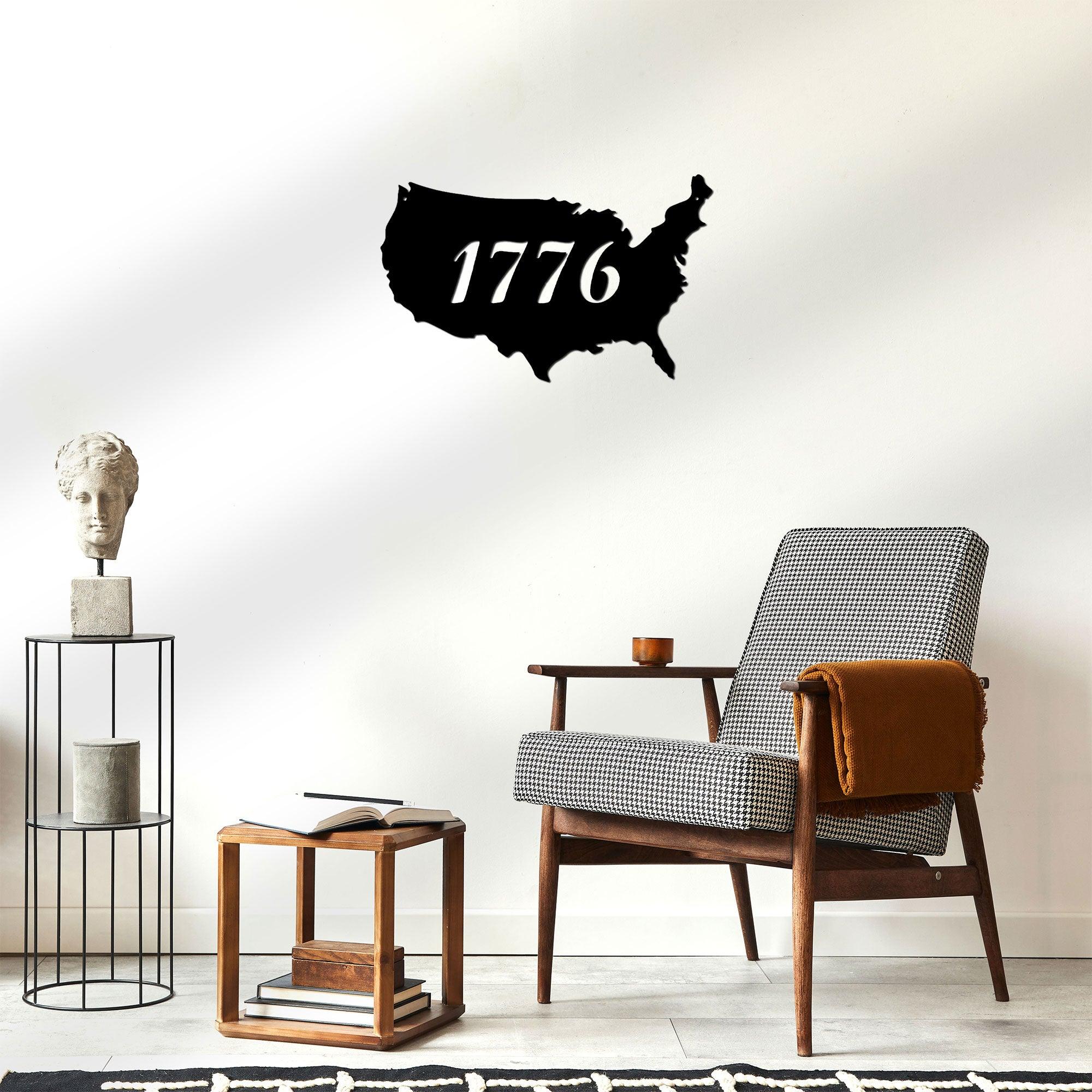 Patriotic Gift 1776 Metal Art Steel Wall Sign - Mallard Moon Gift Shop
