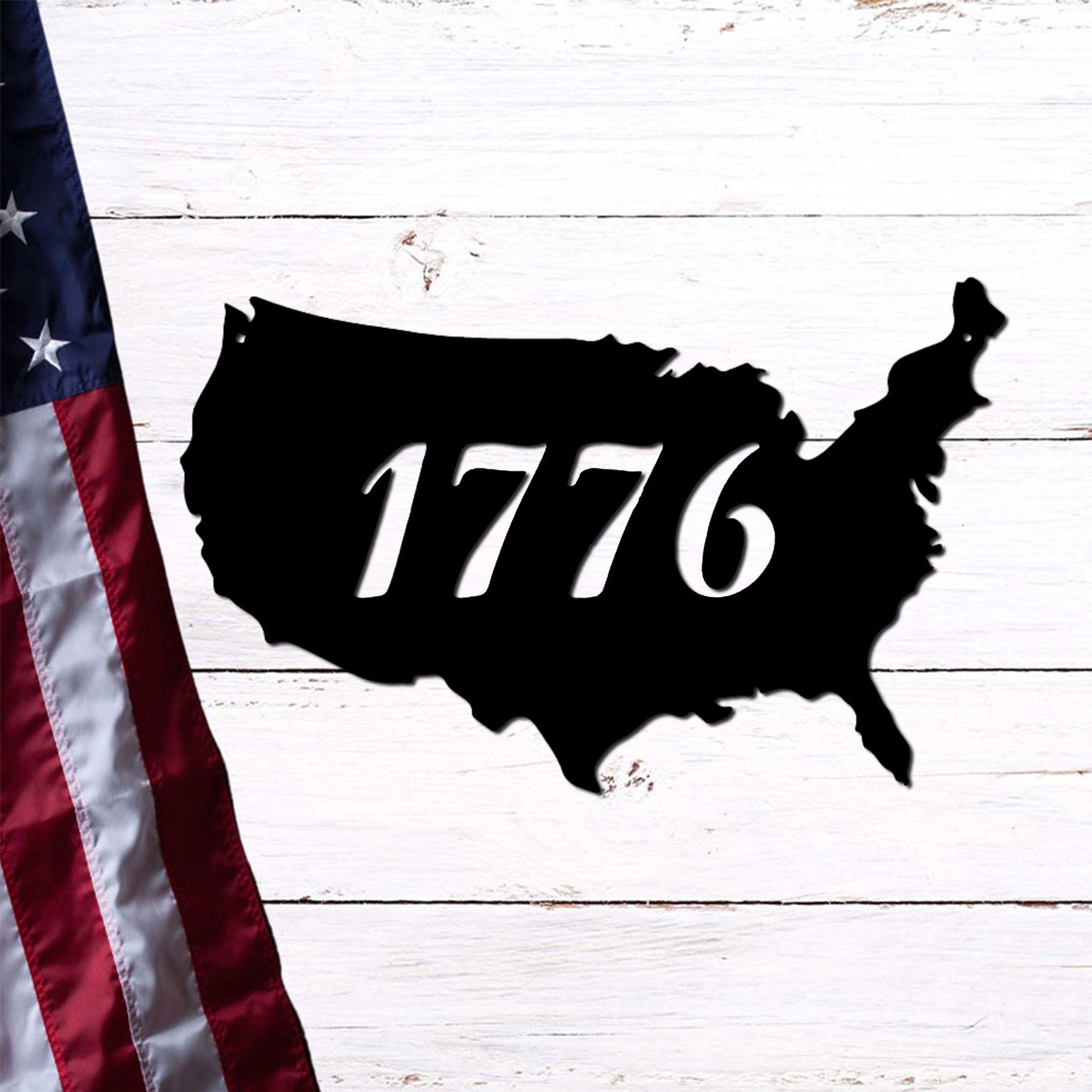 Patriotic Gift 1776 Metal Art Steel Wall Sign - Mallard Moon Gift Shop