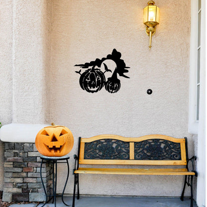 Spooky Halloween Pumpkins Metal Wall Art Sign - Mallard Moon Gift Shop