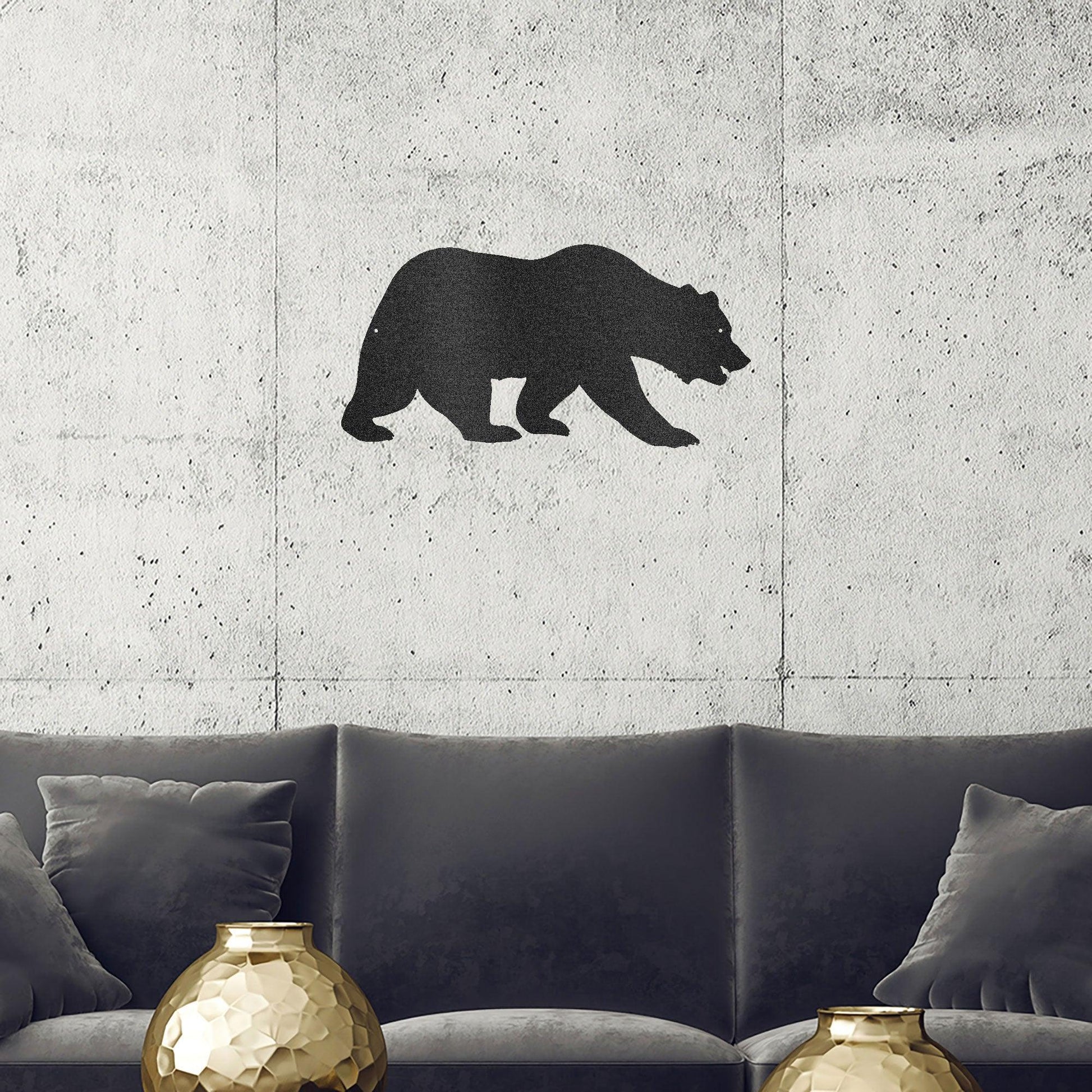 Grizzly Bear Steel Wall Sign - Mallard Moon Gift Shop