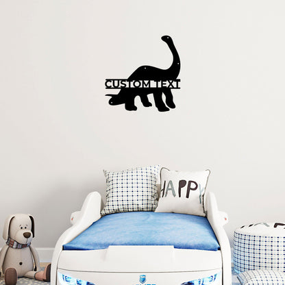 Dinosaur Brachiosaurus Personalized Metal Wall Art Sign - Mallard Moon Gift Shop