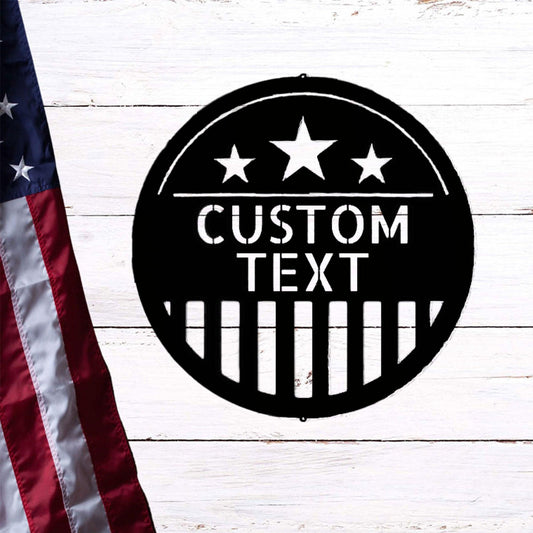 American Plaque Personalized Name Metal Art Wall Sign Patriotic Decor - Mallard Moon Gift Shop