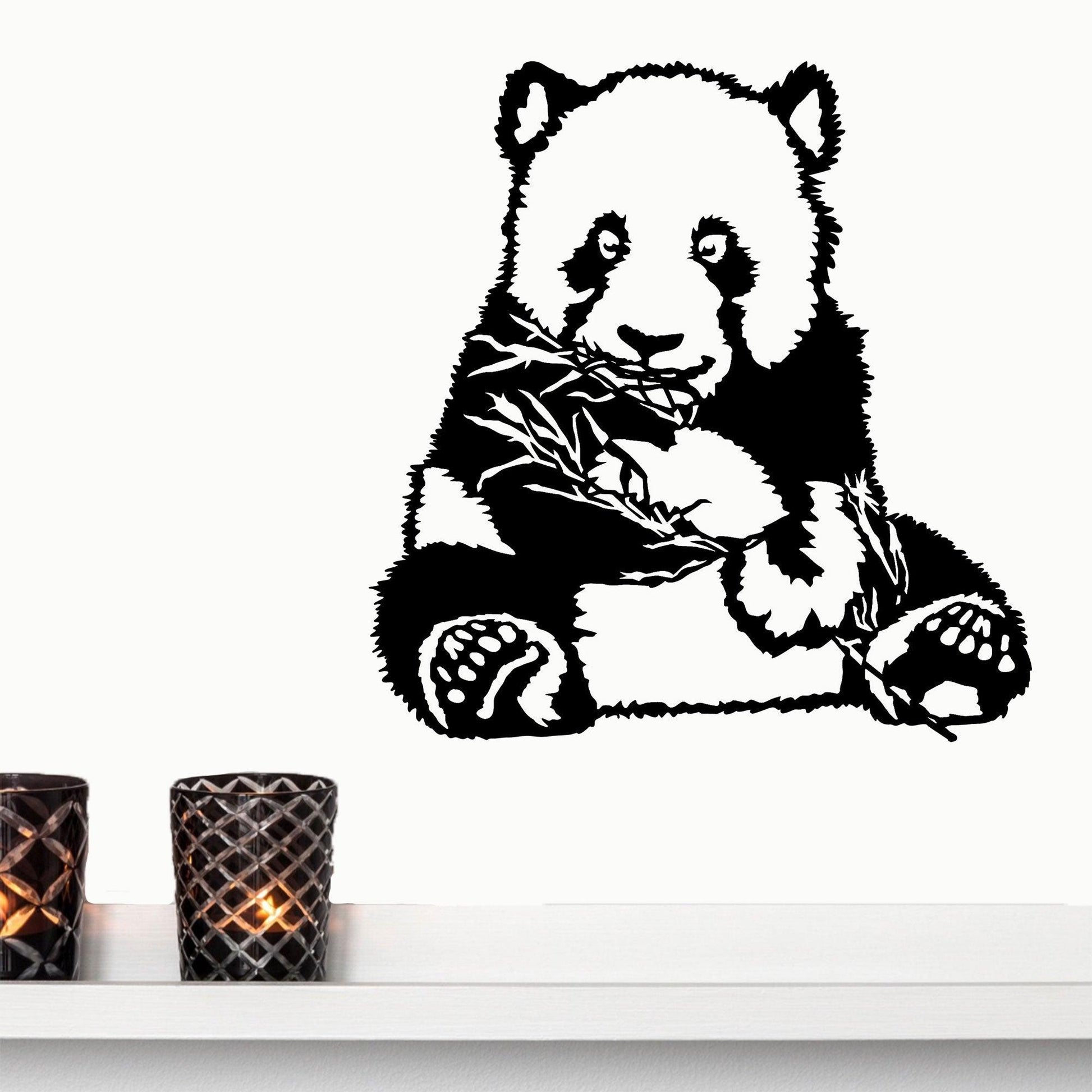Panda Bear Metal Wall Art - Mallard Moon Gift Shop