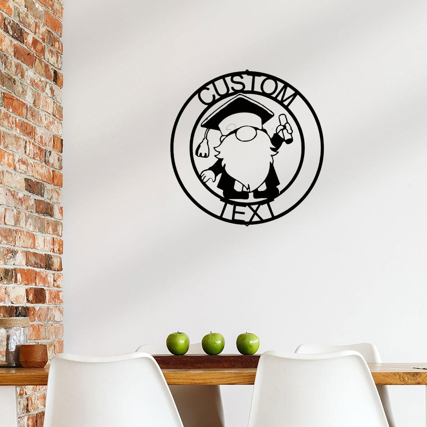 Gnome Graduate Custom Name Metal Art Wall Sign Home Decor - Mallard Moon Gift Shop