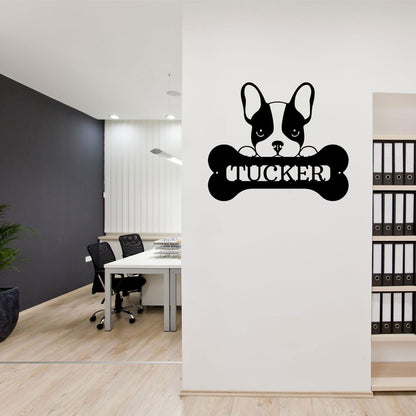 French Bulldog Custom Name Metal Art Wall Sign - Mallard Moon Gift Shop