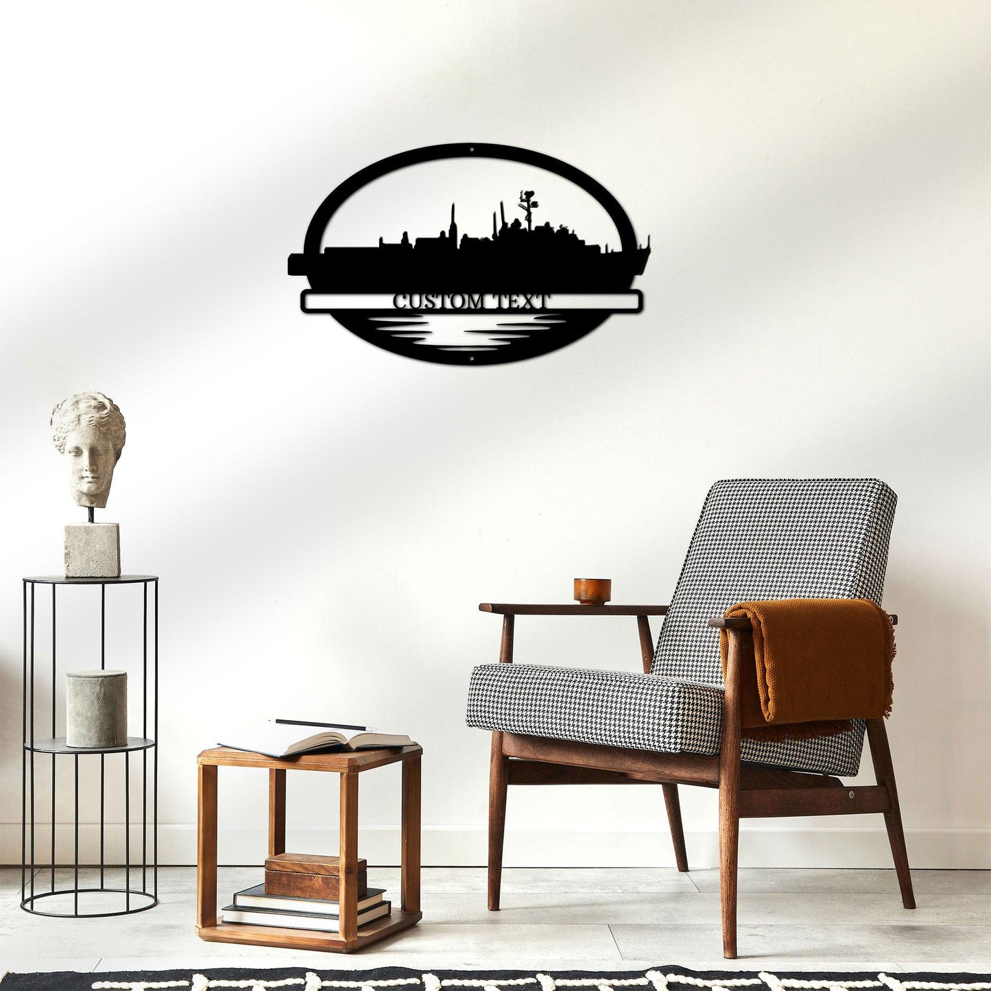 Navy Battleship USS Plymouth Rock Silhouette Custom Metal Art Wall Sign - Mallard Moon Gift Shop