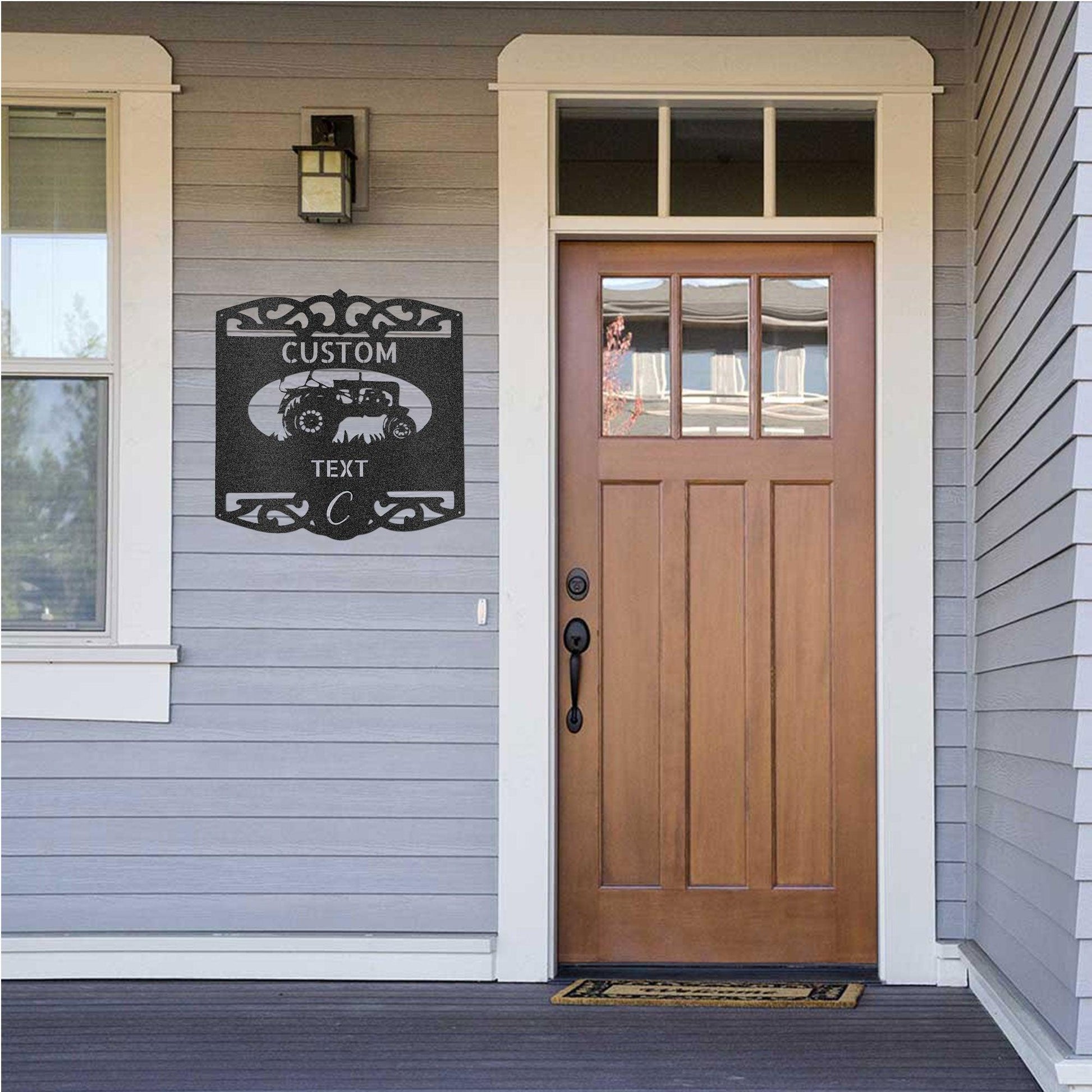 Farm Tractor Personalized Name and Initial Metal Art Wall Sign - Mallard Moon Gift Shop